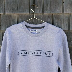 Millie's Quarterboard Grey Adult Crewneck Sweatshirt Size Large Nantucket